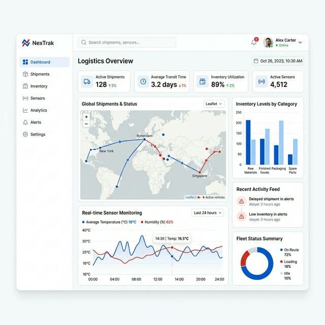 WellTek IoT Dashboard Interface